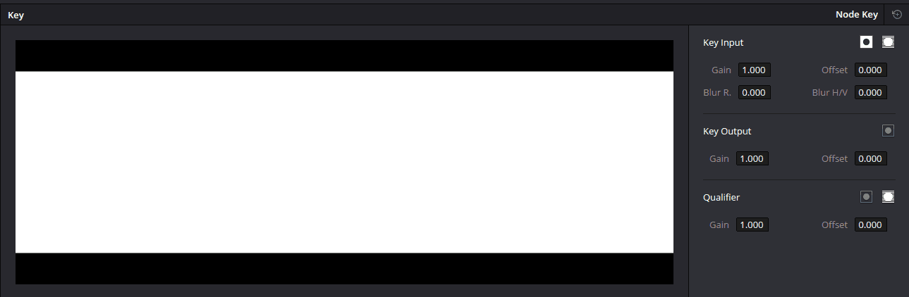 Key palette in DaVinci Resolve