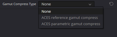 Параметры gamut compression в ACES Transform