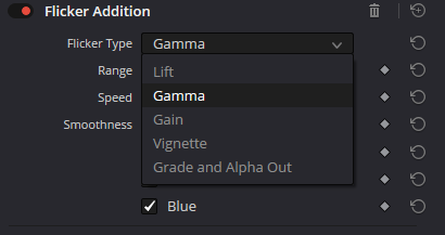 Flicker Type · Lift / Gamma / Gain in Flicker Addition
