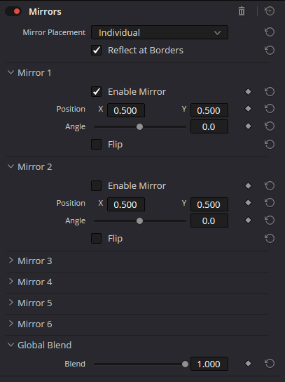 Mirrors · полный Inspector