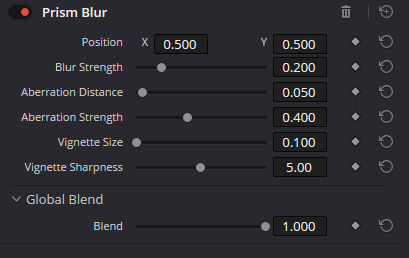 Вся панель Prism Blur