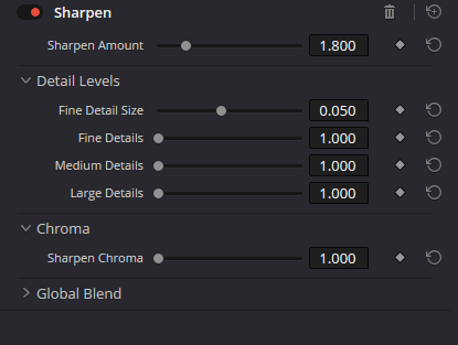 Sharpen · вся панель