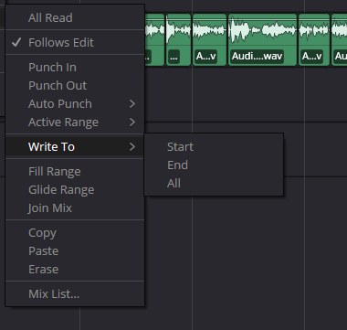 Write To → Start / End / All