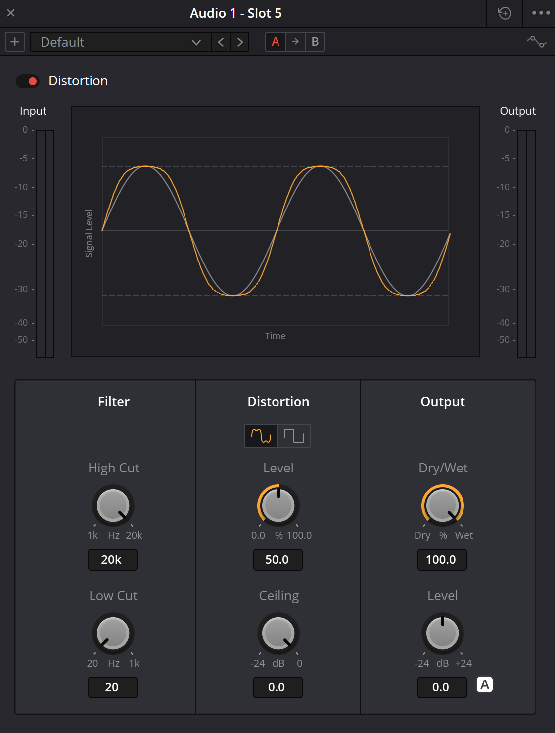 Distortion — живой интерфейс Resolve 21