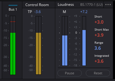 Control Room рядом с Bus 1 и Loudness