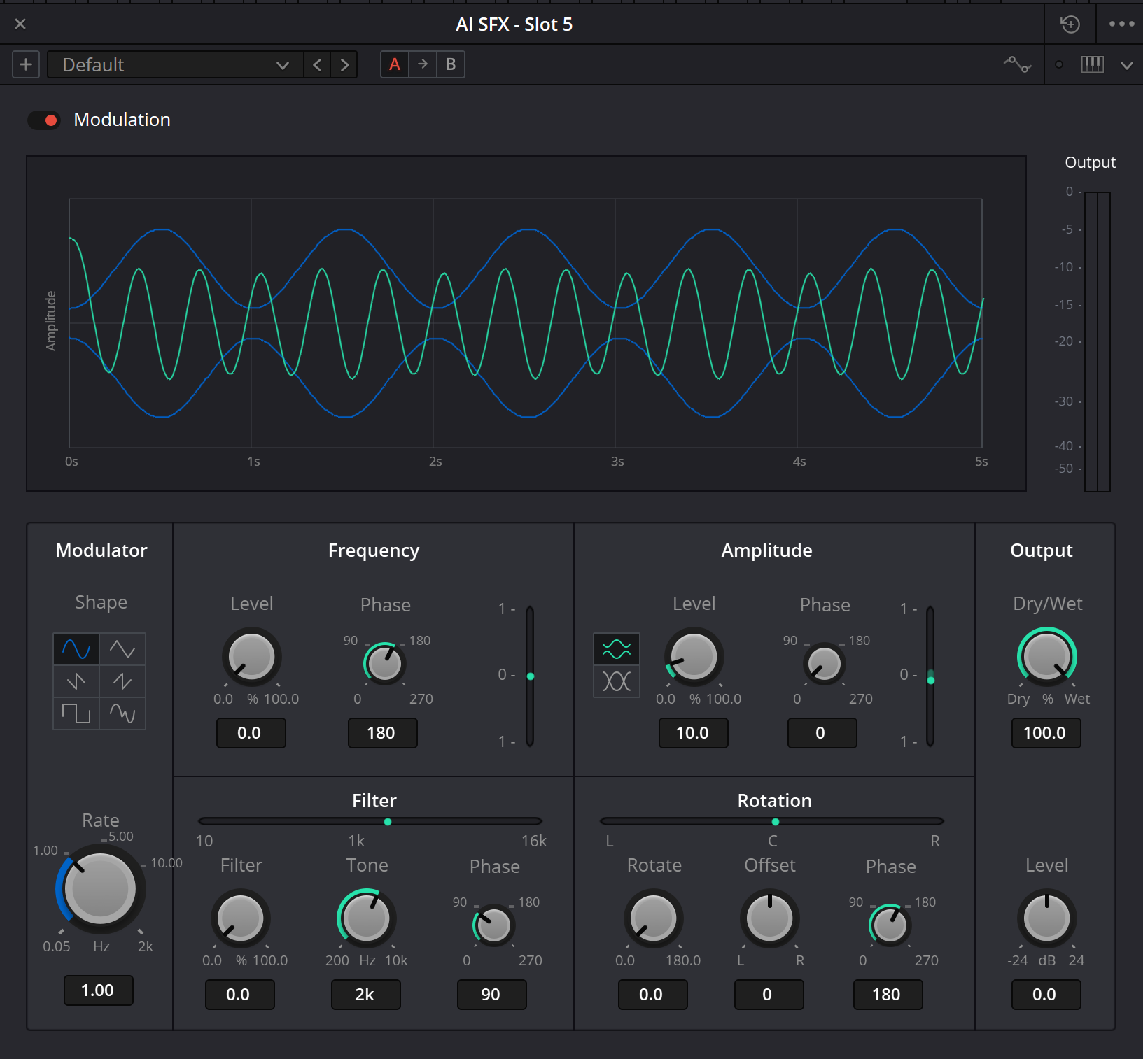 Modulation — живой интерфейс Resolve 21