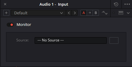 Панель входа Audio с Monitor