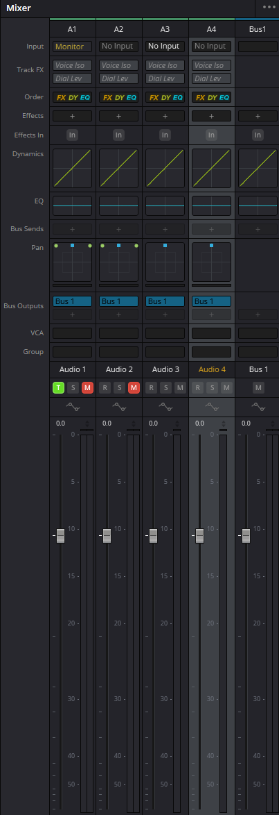 Mixer с входами дорожек