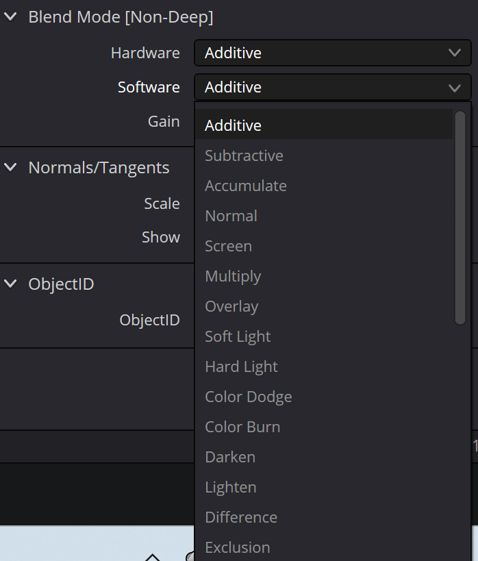 AlembicMesh3D Software blend-mode menu