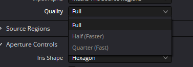 Aperture Diffraction Quality — Full, Half (Faster), Quarter (Fast)