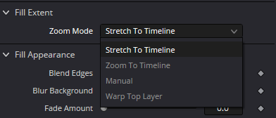 Blanking Fill Zoom Mode — Stretch To Timeline, Zoom To Timeline, Manual and Warp Top Layer