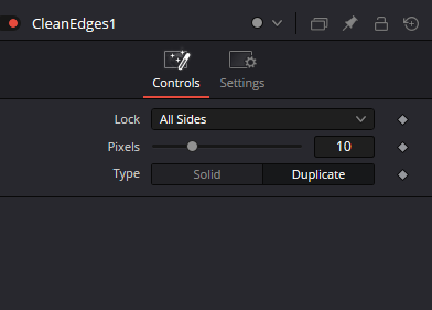 CleanEdges · настоящая панель Controls с Lock, Pixels, Type