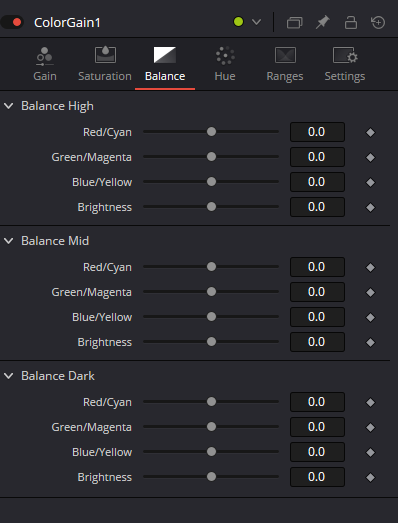 ColorGain Balance High/Mid/Dark · original Inspector