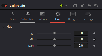 ColorGain Hue High/Mid/Dark · original Inspector