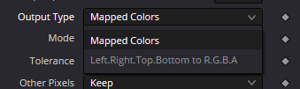 Оригинальный Inspector ColorMap: Output Type — 2 exact menu items