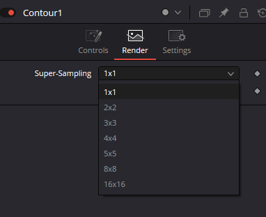 Contour Super-Sampling dropdown — 1x1 through 16x16