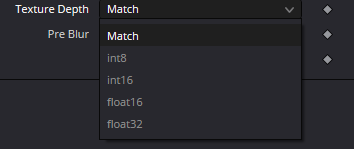 CreateReliefMap Texture Depth menu: Match, int8, int16, float16 and float32