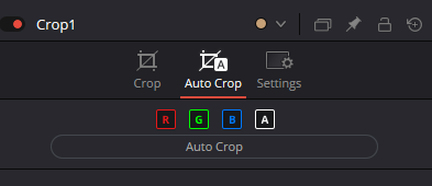 Crop Auto Crop в Resolve: выбор R/G/B/A каналов и запуск Auto Crop