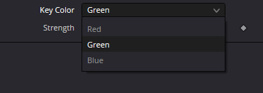 Despill — меню Key Color с вариантами Red, Green, Blue