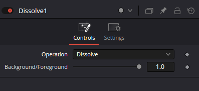 Dissolve Controls — Operation and Background/Foreground progress at 1.0