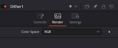 Dither — вкладка Render с параметром Color Space