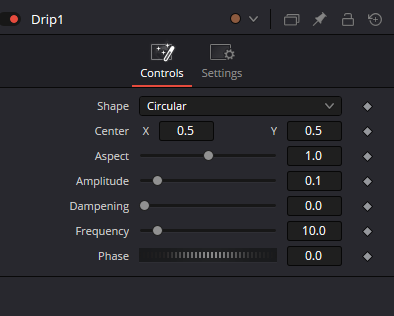 Оригинальный Inspector Drip: Circular, Center 0.5/0.5, Aspect 1, Amplitude 0.1, Dampening 0, Frequency 10, Phase 0.