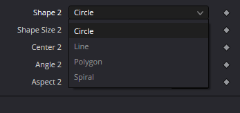 Duplicate — выпадающий список Shape 2: Circle, Line, Polygon, Spiral
