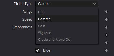 FlickerAddition · Flicker Type dropdown · five captured modes