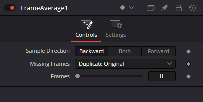 Оригинальный FrameAverage Inspector: Backward, Both, Forward, Duplicate Original и Frames 0