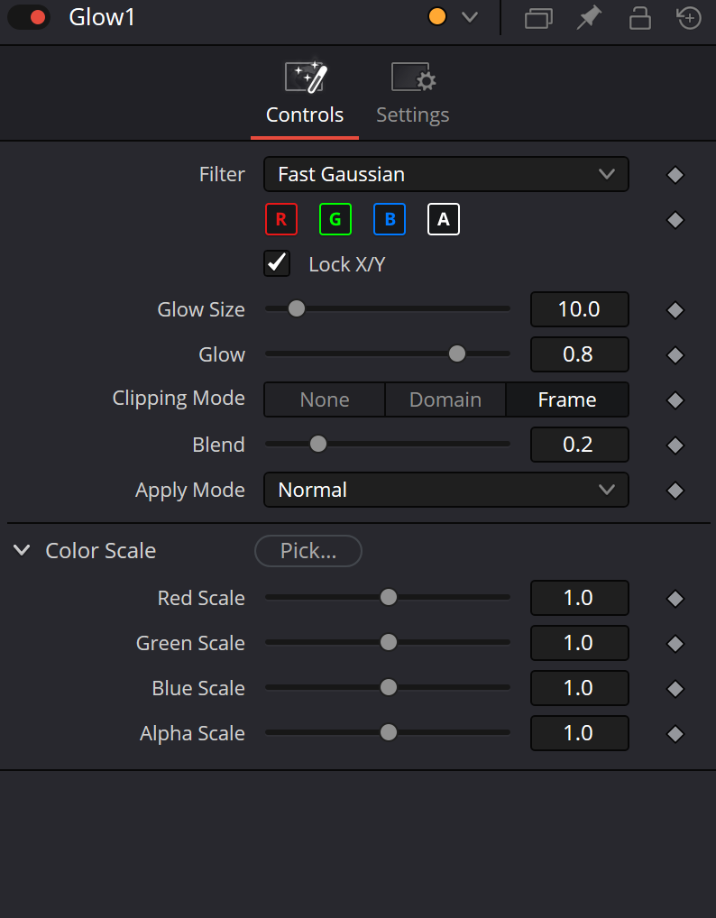Оригинальный Inspector Glow: Controls и Color Scale