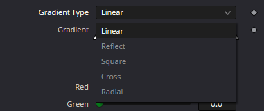 Оригинальное меню пяти Gradient Type — без Angle