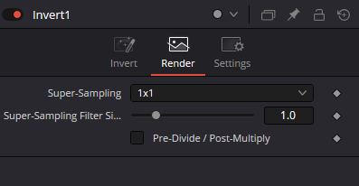 Вкладка Render ноды Invert с настройками Super-Sampling