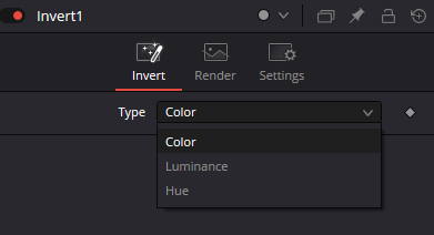 Вкладка Invert ноды Invert с выпадающим списком Type