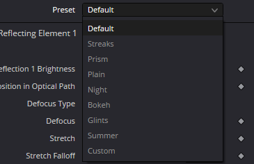 LensReflections Preset list