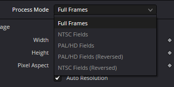 Lines — раскрытый список Process Mode