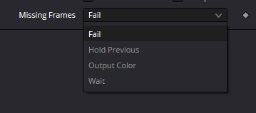 Loader — раскрытый список Missing Frames