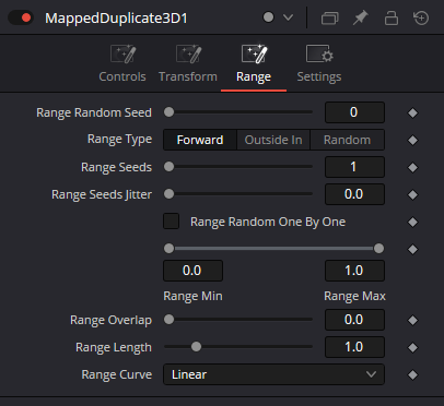 MappedDuplicate3D — вкладка Range