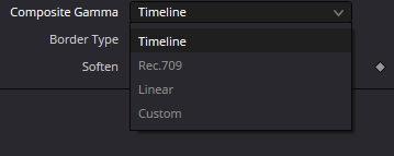 MotionTrails Composite Gamma: Timeline, Rec.709, Linear и Custom — варианты одного dropdown; Custom документирован как режим с условным Custom Gamma slider