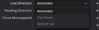 MultiText · Line Direction · Current menu