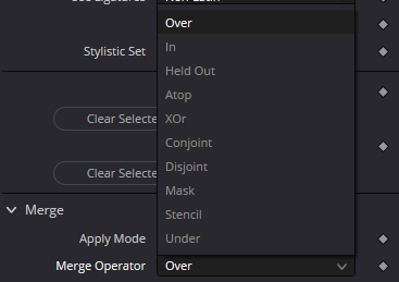 MultiText · Merge Operator · Current menu