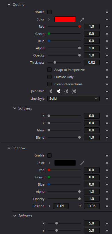 MultiText · Shading · Outline and Shadow