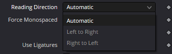 MultiText · Reading Direction · Current menu