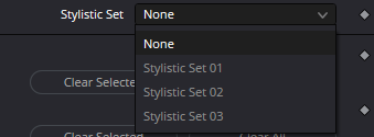 MultiText · Stylistic Set · Visible menu portion
