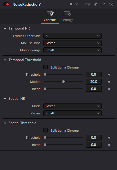 NoiseReduction — Temporal NR, Temporal Threshold, Spatial NR и Spatial Threshold