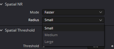 NoiseReduction — радиусы Small, Medium и Large