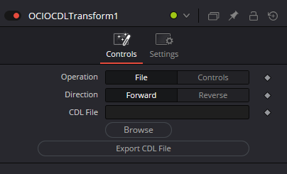 OCIOCDLTransform · Controls / File