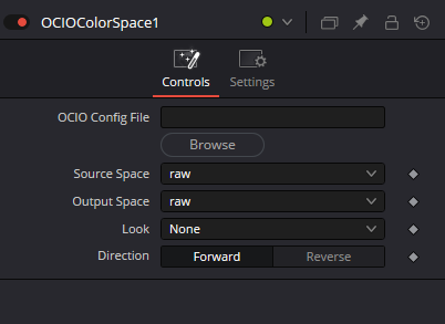 OCIOColorSpace · Controls