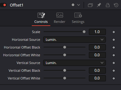Offset — Controls: Scale, Horizontal/Vertical Source и диапазоны Offset Black/White.