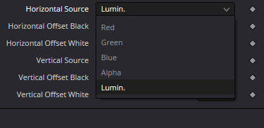 Offset — Horizontal Source: Red, Green, Blue, Alpha, Lumin.