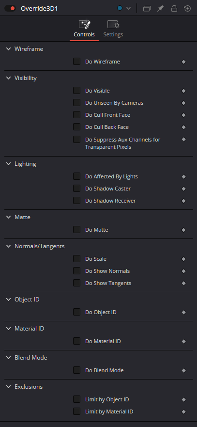 Override3D current Controls with Do-property groups and Object/Material ID limits